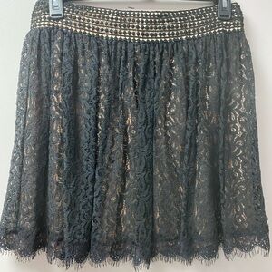 NWOT Darling Black Lace Mini Skirt Women’s Large